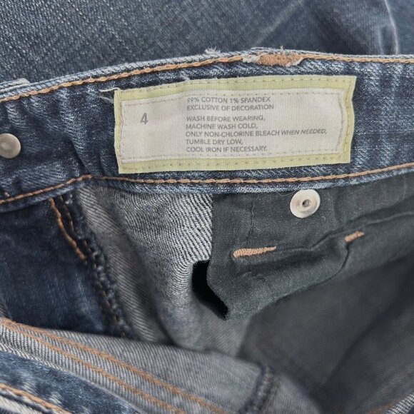 Y2K ANN TAYLOR LOFT LOW RISE FLARE BLUE DENIM JEANS - 4 - Picture 6 of 7